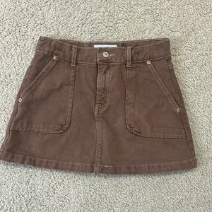 Brown Jean Skirt